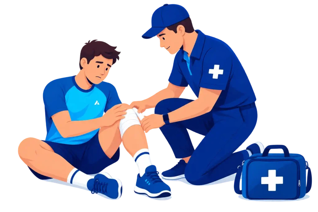 jugador lesionado y atendido